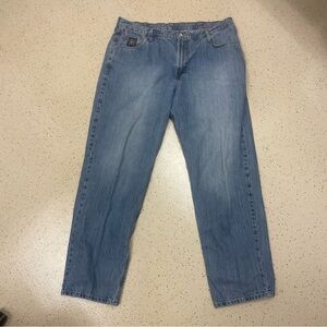 Cinch Men's Black Label High Rise Loose Fit Tapered Leg Denim Jeans Size 40x34